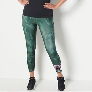 Camo Leggings with Pink Stripe